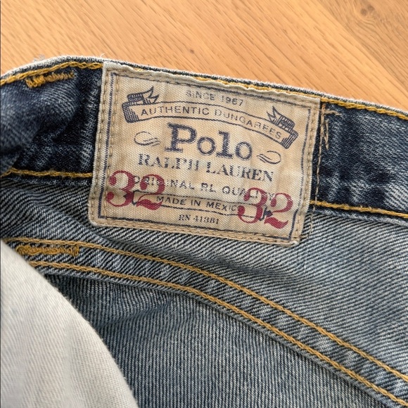 👖 Ralph Lauren Men’s Blue Distressed Jeans Size 32 - Picture 4 of 8